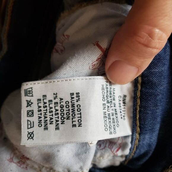 True Religion High Rise super skinny flap pocket distressed / destroyed Jeans - Picture 12 of 16